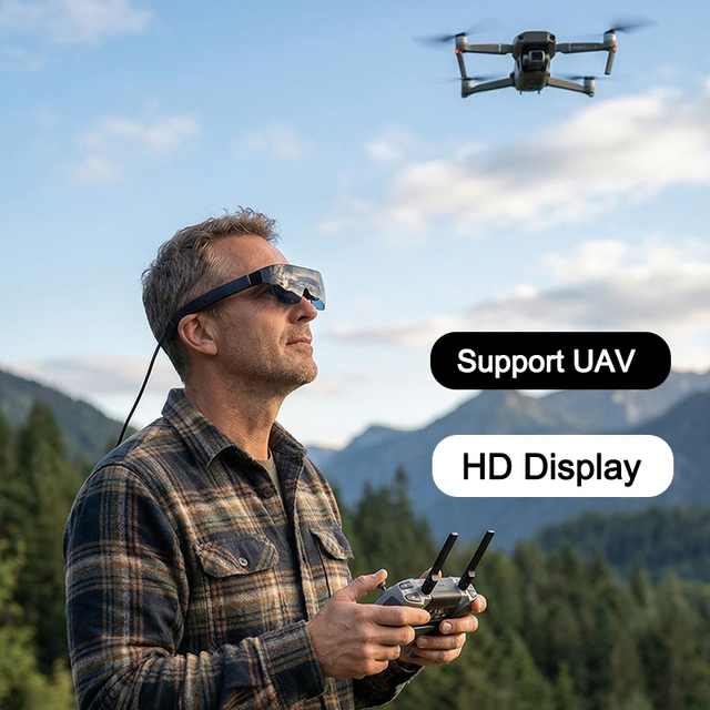 OEM Ar Glasses for Drone 1080P High Resolution Low Latency Real-Time Fpv Lightweight Ergonomic Fit Compatible Drones Flight Tool