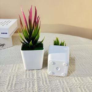 Plante artificielle en pot carré simulé, mini bonsaï d'aloe vera en plastique pour la décoration de la maison, meuble TV, verdure succulente - Product Image 4
