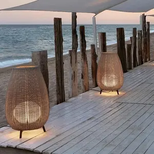 Nordic Designer Tuin Solar Lights Outdoor Led Waterdichte Elektrische Zonne-Energie Tuin Rotan Verlichting