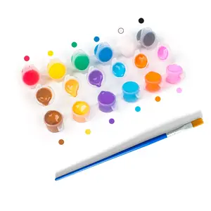 Professional Mini Cheap Oil Paint Pigment Set Strip Plastic Pots Kid Acrylic Paint with Brush