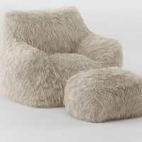 Canapé compact transfrontalier, fauteuil de détente individuel en peluche longue, pour salon, chambre, balcon, petit canapé convertible moderne