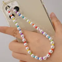 Mode Korean Mobile Ketten halter Perle Bunte Perlen Telefon riemen Charme Handgemachte Anti-Lost Handgelenk Telefon kette Sommer