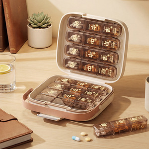 E-Chu Portable Pillbox 7-Day Large Capacity Airtight Storage Case For Medicine And Supplements Travel Use - Product Image 4
