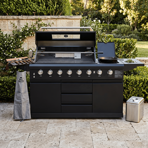 Îlot de cuisine extérieur modulaire <span class=keywords><strong>en</strong></span> acier inoxydable 304 de haute qualité pour <span class=keywords><strong>barbecue</strong></span> 8 brûleurs – Indispensable pour jardin et terrasse - Product Image 1