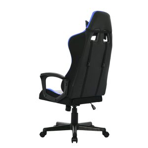 Chaise de jeu noire avec surpiqûres en losange, ergonomique, dossier haut, pivotante et réglable - Product Image 5