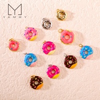 Breloques Yammy YYS136 en laiton émaillé, thème desserts et friandises, modèles variés et mignons (donut, canne à sucre)