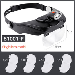 Loupe de lecture et d'<span class=keywords><strong>entretien</strong></span> SuoLan Color Box OEM avec 3 LED, grossissement 1,2X 1,8X 2,5X 3,5X, noire, à fixation sur la tête - Product Image 5