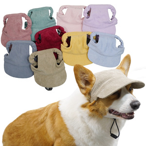 Gorro de Pana para Perro, Protección UV, con Orificios para las Orejas, Lindo Gorro de Béisbol para Corgi y Perros Pequeños - Product Image 6