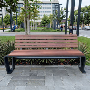 상업용 거리 휴식 좌석 공원 벤치 야외 아연 도금 강철 프레임 다리와 가든 몰 용 나무 칸막이 좌석 의자 - Product Image 3