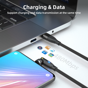 Nuevo <span class=keywords><strong>Cable</strong></span> de Datos <span class=keywords><strong>USB</strong></span> Magnético Tipo C PD60W 6 en 1 con <span class=keywords><strong>Adaptador</strong></span> <span class=keywords><strong>USB</strong></span> de 3 Cabezas para Teléfonos Móviles - Product Image 4