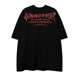 تي شيرت رجالي بأكمام قصيرة بطباعة جرافيتي تجريدية على الطراز الصيني العصري، ملابس الشارع العصرية، قميص فضفاض للمراهقين - Product Image 4