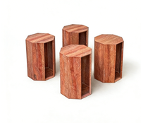 Pierre de travertin naturelle de qualité supérieure avec rangement creux pour table d'appoint octogonale