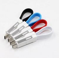 Porte-clés USB 3 en 1, lot de 10 pièces, cordon de chargement, multifonction