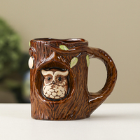 Tasse de hibou artisanale 3D, tasse de bière en céramique de 18.6 oz, tasse à café, cadeaux de bière classiques pour hommes et femmes, cadeaux de Noël, tasse à café