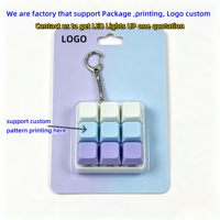9keys Acrylic Waterproof Lightweight Stress Relief Fidget Keyboard Keychain Toy with Cartoon Design