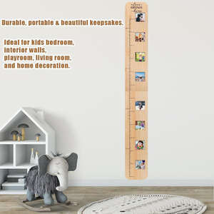 Tableau mural <span class=keywords><strong>de</strong></span> hauteur pour enfants en bois moderne pliable, cadeau <span class=keywords><strong>de</strong></span> Noël ou d'anniversaire, souvenir, décoration murale pour garçon ou fille, couleur personnalisée - Product Image 1