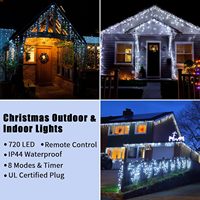 Guirlande lumineuse de Noël en forme de rideau de glace, guirlande féerique, guirlande lumineuse tombante pour jardin, rue, décoration extérieure, Nouvel An, mariage, fête