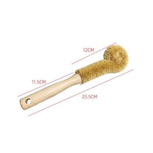 Long Wooden Handle <b>Coconut</b> Fibers Bristles Cleaning Brush for Glass Bottle <b>Cup</b> - Product Image 2