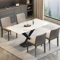 Ensemble Chaise et Table de Restaurant en Marbre pour Café, avec Banquette en Cuir pour Projet d'Ameublement Hôtelier