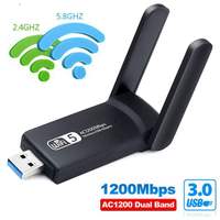 Adaptateur Réseau Sans Fil Double Bande Gigabit 5G IFA03 AC1200 avec Interface USB pour Ordinateur Portable/PC – Récepteur/Émetteur Wi-Fi
