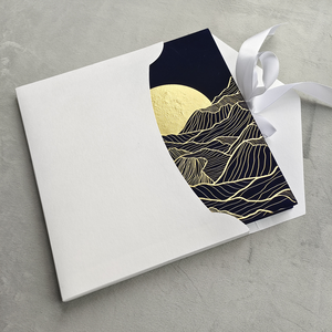 การ์ดเชิญคริสต์มาสแบบพิมพ์ลายหรูหราเป็นมิตรกับสิ่งแวดล้อม พร้อมซองจดหมายปิดผนึกด้วยตนเองด้วยตราประทับขี้ผึ้ง การ์ดอวยพรทำมือสไตล์โมเดิร์น - Product Image 6