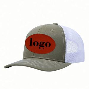 Casquette Trucker 112 en Coton Sergé Vert de Haute Qualité pour Hommes avec Logo en Cuir et Maille, Certifiée BSCI - Product Image 3