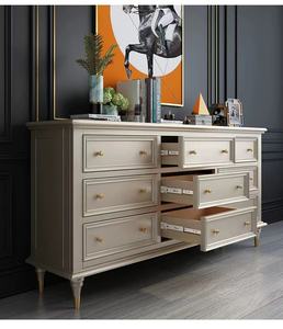 Chambre à coucher française <span class=keywords><strong>de</strong></span> luxe Armoire avant <span class=keywords><strong>de</strong></span> <span class=keywords><strong>lit</strong></span> Salon Commode <span class=keywords><strong>de</strong></span> rangement 9 tiroirs Meubles minimalistes en bois massif - Product Image 6