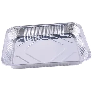 Plateau rectangulaire en feuille d'aluminium, pièces, grande taille, pour BBQ jetable