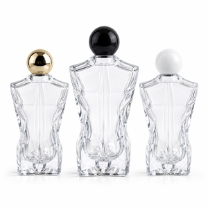 Botella de <span class=keywords><strong>Perfume</strong></span> de Vidrio Vacía de Lujo Estilo Árabe de 130 ml, Botella de Fragancia Corporal para <span class=keywords><strong>Hombre</strong></span> con Tapa Negra Plateada - Product Image 6