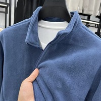 Vestes d'hiver en polaire pour hommes, coupe ample, col montant, fermeture éclair, couleur unie, haute qualité, faible MOQ, décontractées, pour le quotidien, chaudes