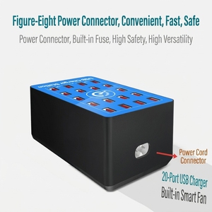 Station de charge USB intelligente à 20 ports 5V 20A, <span class=keywords><strong>chargeur</strong></span> rapide multi-ports, hub de charge USB de bureau, <span class=keywords><strong>chargeur</strong></span> de bureau pour iPhone <span class=keywords><strong>Samsung</strong></span> - Product Image 4
