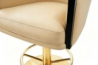 Chaise de casino de luxe réglable avec base dorée, chaise confortable pour croupier et joueur VIP