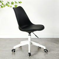 Chaise de bureau confortable, chaise d'ordinateur, chaise de coiffeuse réglable en hauteur pour chambre à coucher, design tulipe minimaliste, dossier pivotant