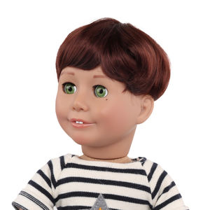 <span class=keywords><strong>Hort</strong></span>-pelucas de cabello marrón oscuro con flequillo para muñecas, accesorios caseros de 18 pulgadas y 18 pulgadas - Product Image 6