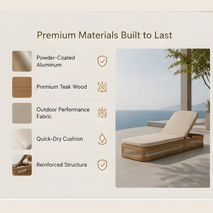 Piscine Plage <span class=keywords><strong>Jardin</strong></span> Hôtel Chaises longues pour <span class=keywords><strong>jardin</strong></span> Mobilier extérieur Chaises longues de loisirs en <span class=keywords><strong>bois</strong></span> durables pour l'extérieur - Product Image 3