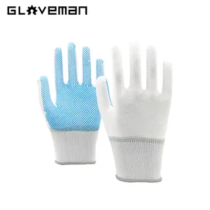 GLOVEMAN Custom Rigger Anti Slip Safety Work Industrial Planting Flower Gardening PVC Dotted Garden Gloves With Dots On Palm