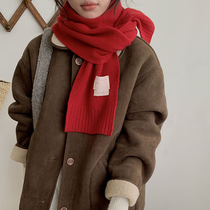 Écharpe en laine tricotée, couleur unie, chaude pour l'hiver, cache-cou pour hommes et femmes, style frais et doux, 100% laine, tricotage warp, origine Jinhua - Product Image 2