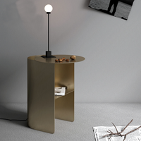 Table de chevet ronde minimaliste, table d'appoint compacte pour canapé, table de chevet en acier inoxydable de luxe léger, mobilier moderne pour la maison