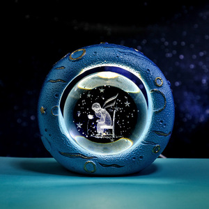 USB Rechargeable LED Atmosphere Acrylic Ball Night <b>Light</b> <b>Sensor</b> Control Color-Changing 3D Star Ocean Moon Saturn Solar Middle - Product Image 1