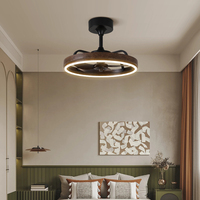 Nordique moderne 6 vitesses LED ventilateur de plafond moteur à courant continu Intelligent muet à distance 5 lames corps en fer profil bas chambre App contrôle