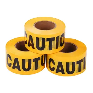Impressão personalizada Logotipo colorido Barricada Cuidado Segurança PVC PE Film Warning Tape