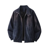 Blouson Bomber Homme Nouvelle Collection Tendance Streetwear Tie-Dye Dégradé Col Rabattu Ample en Polyester Motif Cœur