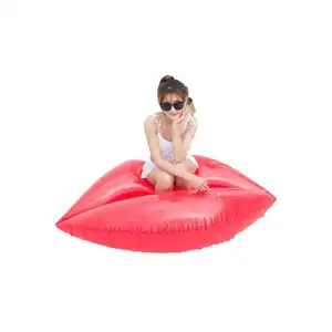 B03 Spot wholesale inflatable red lip floating drainage upper toy adult mount floating inflatable swimming float