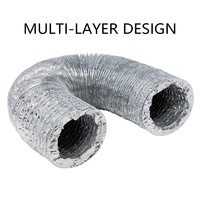 Tuyau d'air en aluminium simple/Double couche pour la Ventilation, chauffage à domicile, tuyau d'échappement du sèche-linge, 1 pièce