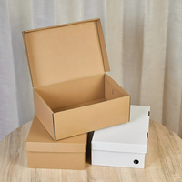 Boîte à chaussures pliante en carton kraft ondulé avec rabat, impression offset, format e-commerce, pour chaussures de bébé, vente en gros