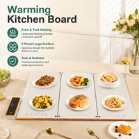 Plateau chauffant électrique compact modulaire en bois, couleur ivoire, à chauffage rapide, imperméable, facile à nettoyer, pour les dîners en famille