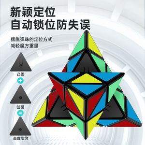 Cube de Rubik en forme de pyramide, jouet éducatif de forme irrégulière pour enfants, jeu de puzzle professionnel anti-stress - Product Image 1