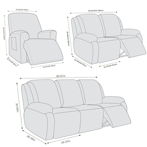 Housse de canapé <span class=keywords><strong>inclinable</strong></span> moderne antidérapante en velours élastique et extensible 1/2/3 siège lavable en machine imprimé style uni - Product Image 6