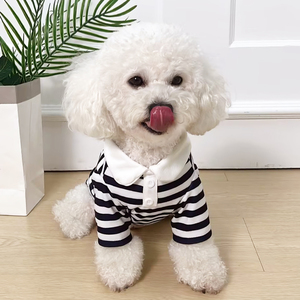 Offre Spéciale T-shirt pour animaux de compagnie chien rayé tricolore pour printemps été loisirs vêtements pour animaux de compagnie de qualité supérieure - Product Image 4