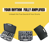 Kit de 7 Microphones Dynamiques Filaire Professionnel Anti-Bruit Conception Légère pour Performance en Direct